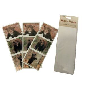 Impact Black Bear Cub 36 Stickers Cub Junk Journal Scrapbook lot 4 packs of 9